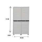 Armadio in plastica 2 ante grigio chiaro 100x172h cm - Allain