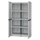 Armadio in plastica 2 ante grigio chiaro 100x172h cm - Allain