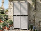 Armadio in plastica 2 ante grigio chiaro 100x172h cm - Allain