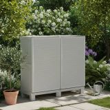 Armadio in plastica 2 ante grigio chiaro 100x92h cm - Arlinda