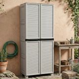 Armadio in plastica 2 ante grigio chiaro 70x172h cm - Achae
