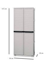 Armadio in plastica 2 ante grigio chiaro 70x172h cm - Achae