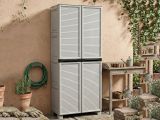 Armadio in plastica 2 ante grigio chiaro 70x172h cm - Achae