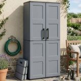 Armadio in plastica 2 ante grigio e nero 68x163h cm - Akina