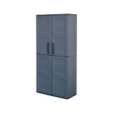 Armadio in plastica 2 ante grigio e nero 68x163h cm - Akina