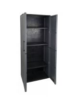 Armadio in plastica 2 ante grigio e nero 68x163h cm - Akina
