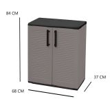 Armadio in plastica 2 ante grigio e nero 68x84h cm - Amordel