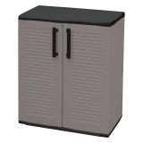 Armadio in plastica 2 ante grigio e nero 68x84h cm - Amordel