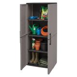 Armadio in plastica impermeabile grigio e nero 68x163h cm - Akina