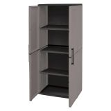 Armadio in plastica impermeabile grigio e nero 68x163h cm - Akina