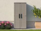 Armadio in plastica impermeabile grigio e nero 68x163h cm - Akina