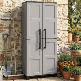 Armadio in plastica resistente raggi UV grigio chiaro e nero 68x169h cm - Askan
