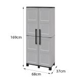 Armadio in plastica resistente raggi UV grigio chiaro e nero 68x169h cm - Askan