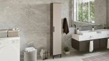 Armadio marrone e antracite slim 29x183h cm - Eusebe