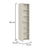 Armadio Multiuso 1 Anta Beige Cashmere 5 Ripiani Un'anta 50x185h cm, 6 Vani - Lerosota