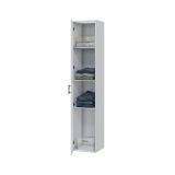 Armadio Multiuso 1 Anta Bianco 2 Ripiani Apertura Battente 41x206h cm, Un'anta - Crucoli