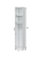 Armadio Multiuso 1 Anta Bianco 2 Ripiani Apertura Battente 41x206h cm, Un'anta - Crucoli