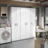Armadio Multiuso 1 Anta Bianco 2 Ripiani Apertura Battente 41x206h cm, Un'anta - Crucoli