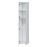Armadio Multiuso 1 Anta Bianco 2 Ripiani Apertura Battente 41x206h cm, Un'anta - Crucoli
