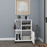 Armadio Multiuso 1 Anta Bianco 5 Ripiani Un'anta 81x60h cm, 5 Vani - Fornelli