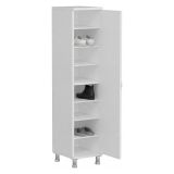 Armadio Multiuso 1 Anta Bianco 8 Ripiani Un'anta 29x130h cm, 8 Vani - Noepoli