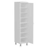 Armadio Multiuso 1 Anta Bianco 8 Ripiani Un'anta 29x130h cm, 8 Vani - Noepoli