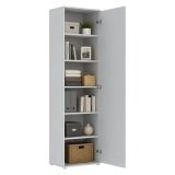 Armadio Multiuso 1 Anta Bianco Battente 5 Ripiani Un'anta 50x185h cm, 6 Vani - Lerosota