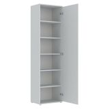 Armadio Multiuso 1 Anta Bianco Battente 5 Ripiani Un'anta 50x185h cm, 6 Vani - Lerosota