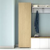 Armadio Multiuso 1 Anta Bianco Beige 7 Ripiani Un'anta 50x182h cm, Apertura Battente - Cansano