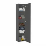 Armadio Multiuso 1 Anta Grigio Antracite 4 Ripiani Apertura Battente 40x180h cm, Un'anta - Neto