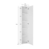 Armadio Multiuso 1 Anta Grigio Antracite 4 Ripiani Apertura Battente 40x180h cm, Un'anta - Neto