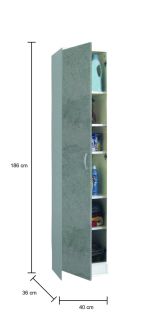 Armadio multiuso 1 anta Ivo, 40x36h186 cm, Bianco e Marrone