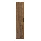Armadio Multiuso 1 Anta Marrone Noce 3 Ripiani Un'anta 40x182h cm, 4 Vani - Canelli