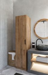 Armadio Multiuso 1 Anta Marrone Noce 3 Ripiani Un'anta 40x182h cm, 4 Vani - Canelli