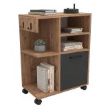 Armadio Multiuso 1 Anta Marrone Rovere Nero Antracite 5 Ripiani Un'anta 60x81h cm, 5 Vani - Fornelli