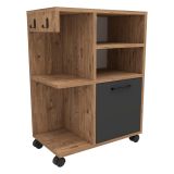 Armadio Multiuso 1 Anta Marrone Rovere Nero Antracite 5 Ripiani Un'anta 60x81h cm, 5 Vani - Fornelli