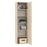 Armadio Multiuso 1 Anta Marrone Rovere Rovere 5 Ripiani Un'anta 50x185h cm, 6 Vani - Lerosota