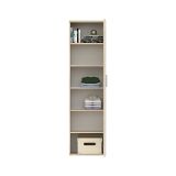 Armadio Multiuso 1 Anta Marrone Rovere Rovere 5 Ripiani Un'anta 50x185h cm, 6 Vani - Lerosota