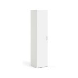 Armadio multiuso 1 anta Melanie, Mobile multifunzionale, Mobiletto scarpiera, Guardaroba porta scarpe, 42x39 h175 cm, Bianco