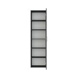 Armadio Multiuso 1 Anta Nero Antracite Antracite 5 Ripiani Un'anta 50x185h cm, 6 Vani - Lerosota