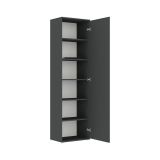 Armadio Multiuso 1 Anta Nero Antracite Antracite 5 Ripiani Un'anta 50x185h cm, 6 Vani - Lerosota