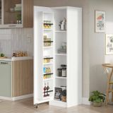 Armadio multiuso 1 anta Sagittarius, Mobile multifunzionale, Mobiletto scarpiera, Guardaroba porta scarpe, 42x44 h176 cm, Bianco