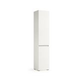 Armadio multiuso 2 ante Agapanto, Mobile lavanderia a 2 ante, Colonna da bagno con cestello portabiancheria, 100% Made in Italy, 45x37h195 cm, Bianco