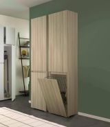 Armadio multiuso 2 ante Agapanto, Mobile lavanderia a 2 ante, Colonna da bagno con cestello portabiancheria, 100% Made in Italy, 45x37h195 cm, Olmo