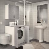 Armadio multiuso 2 ante Atzara, 76x70h90 cm, Bianco e Grigio