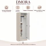 Armadio Multiuso 2 Ante Beige Cashmere 3 Ripiani 2 Ante 70x180h cm, 5 Vani - Soresina