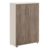 Armadio Multiuso 2 Ante Beige Marrone Noce 2 Ripiani 2 Ante 79x118h cm, 3 Vani - Parabita