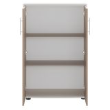 Armadio Multiuso 2 Ante Beige Marrone Noce 2 Ripiani 2 Ante 79x118h cm, 3 Vani - Parabita