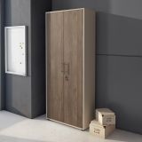 Armadio Multiuso 2 Ante Beige Marrone Noce 4 Ripiani 2 Ante 79x188h cm, 5 Vani - Saponara