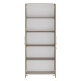 Armadio Multiuso 2 Ante Beige Marrone Noce 4 Ripiani 2 Ante 79x188h cm, 5 Vani - Saponara